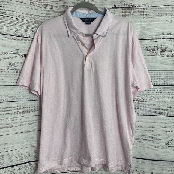 Brooks Brothers Polo Mens size XXL pink stretch Cotton short sleeve Golf Preppy - Picture 1 of 9